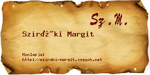 Sziráki Margit névjegykártya
