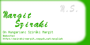 margit sziraki business card