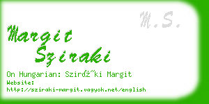 margit sziraki business card